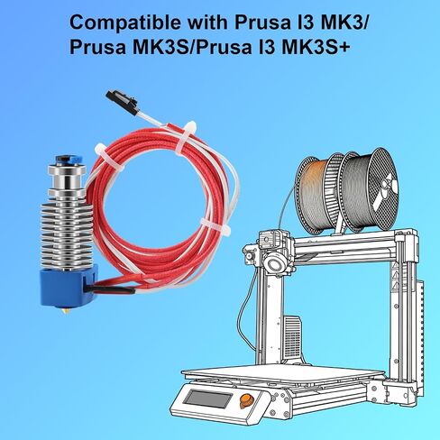 مجموعة الطارد Prusa I3 MK3 Hotend لرأس الطباعة، MK3S+ J-Head Extruder Kit متوافقة مع Prusa I3 MK3/Prusa MK3S/Prusa I3 MK3S+ 3D Printer Hotend، in Kuwait