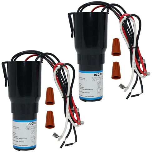 AMI PARTS TJ90RCO810 RCO810 ثلاجة الحالة الصلبة هارد ستارت ريلاي مكثف الزائد - 3 في 1 مُصنف لـ 1/12 إلى 1/5 HP-120V يستبدل AP4503019 ERP810 HS8 HS810 RC0810-2pck in Kuwait