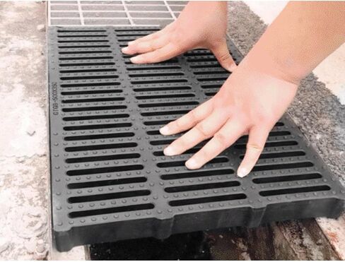 Outdoor Drain Cover, Plastic Drainage Trench Covers/Flat Sewage Gratings for Yard Garden Floor Channel Trough Top, Replacement Black Sewer Lids Hole Systems for Blocking Leaves (Color : L in Kuwait