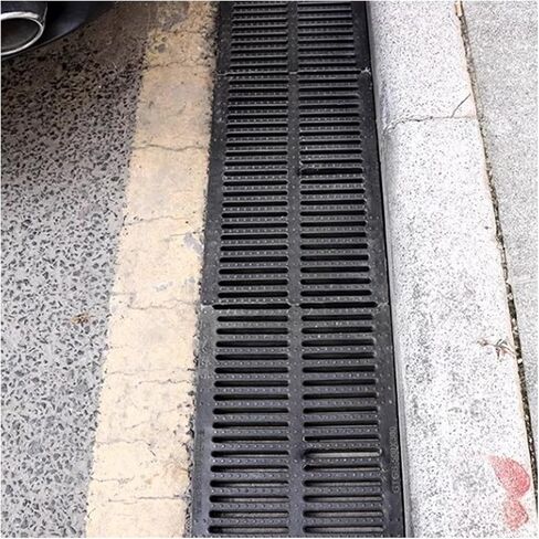 Black Drainage Grate Gutter Cover, Garden Driveway Rectangle Drain Cover/Sewer Grate, Heavy Duty Trench Drain System with Anti- Slip Surface, Easy to Install (Size : 50x20x2.5cm/ in Kuwait