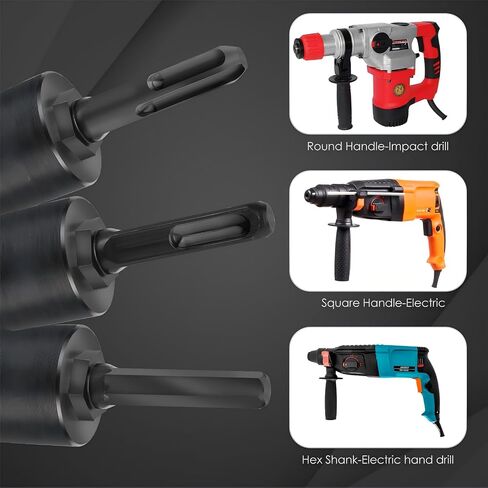 Wood Splitter Drill Bits 32mm + 3 Handles Firewood Log Splitter | 32mm carbon steel cone drill bit, firewood log splitter, detachable hex shank handles, heavy duty wood splitting tool in Saudi Arabia