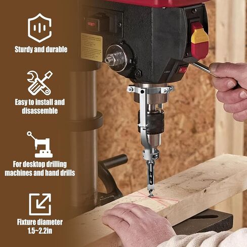 Square Hole Drill Bit & Adapter Set,Wood Mortiser Drill Bit Attachment,Mortising Chisel Set Drill Press Hollow Chisel Mortise Drill Tool for Mortise Machine (1/4, 5/16, 3/8, 2/5, 1/2, 9/16, 5/8") in Saudi Arabia