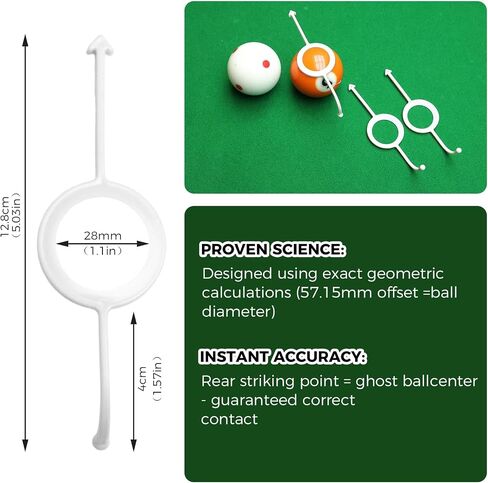 Precision Pool Shot Aiming Aid - 4-Piece Set | Billiards Training Aids for 2-1/4 Inch Balls, Improve Your Game for Billiards Players in Saudi Arabia