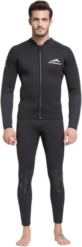 SBART PREMIUM MEN 3MM's Neoprene Wetsuit من قطعتين من جاكيتان + سروال ، حافظ على دافئ ومريح ، بدلة غوص من الرجال البالغين ، بدلة 2pc للغطس الغطس ، تجديف ركوب الأمواج in Kuwait