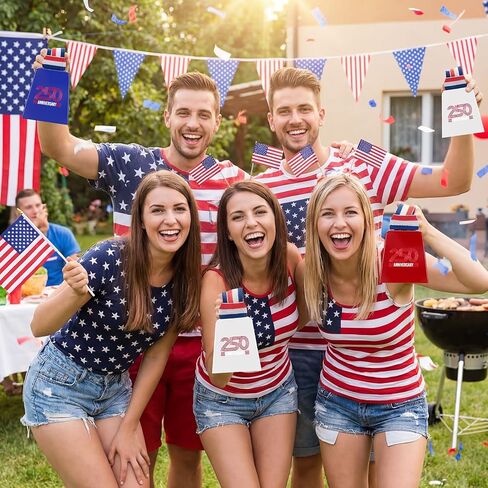 Konohan 12 Pack 250th Anniversary Cowbells Bulk, Patriotic Noise Makers in Red White Blue, Metal Spirit Easier to Hold Loud Noise Makers for Patriotic Events Parades 4th of July Independence Day in Kuwait