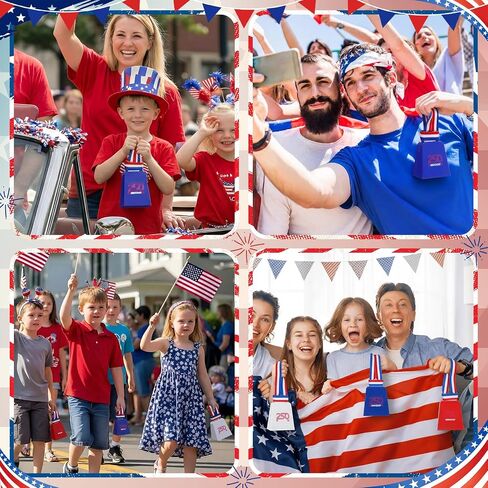 Konohan 12 Pack 250th Anniversary Cowbells Bulk, Patriotic Noise Makers in Red White Blue, Metal Spirit Easier to Hold Loud Noise Makers for Patriotic Events Parades 4th of July Independence Day in Kuwait