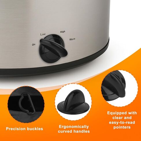 4 قطعة مقبض طباخ بطيء ل Crockpot SCV700-CH-BR ، مقبض التحكم في درجة الحرارة قابل للتعديل لأجزاء طباخ بطيء Crockpot in Saudi Arabia