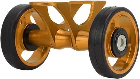 CHICIRIS Bicycle Mudguard Easywheel Rollers, Double Wheel with Steel Bearing Structure for Folding Bike, 38.5mm Diameter 10mm Width (Gold) in Kuwait