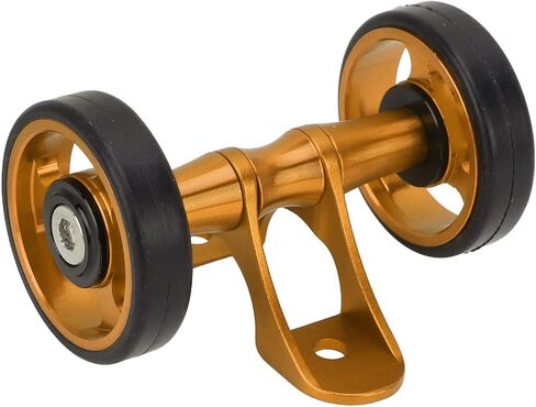 CHICIRIS Bicycle Mudguard Easywheel Rollers, Double Wheel with Steel Bearing Structure for Folding Bike, 38.5mm Diameter 10mm Width (Gold) in Kuwait