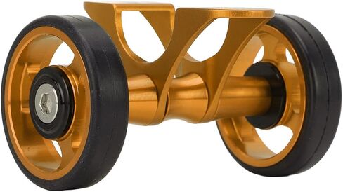 CHICIRIS Bicycle Mudguard Easywheel Rollers, Double Wheel with Steel Bearing Structure for Folding Bike, 38.5mm Diameter 10mm Width (Gold) in Kuwait