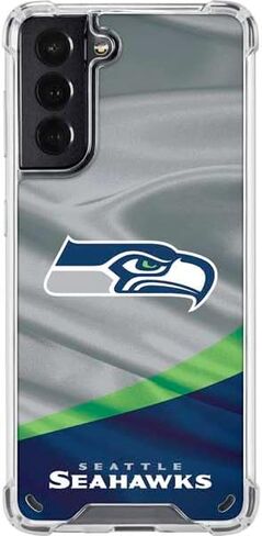 حافظة هاتف Skinit الشفافة متوافقة مع هاتف Galaxy S21 5G - تصميم مرخص رسميًا من NFL Seattle Seahawks in Kuwait