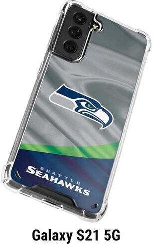 حافظة هاتف Skinit الشفافة متوافقة مع هاتف Galaxy S21 5G - تصميم مرخص رسميًا من NFL Seattle Seahawks in Kuwait