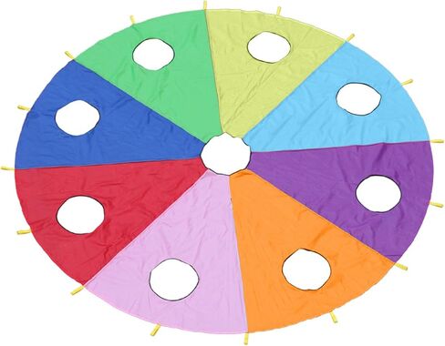 Interactive Umbrella Parachute Mole Game Toy with 9 Holes Inflatable Rod to Encourage Cooperation, Durable Polyester Material for Group Activities in Kuwait