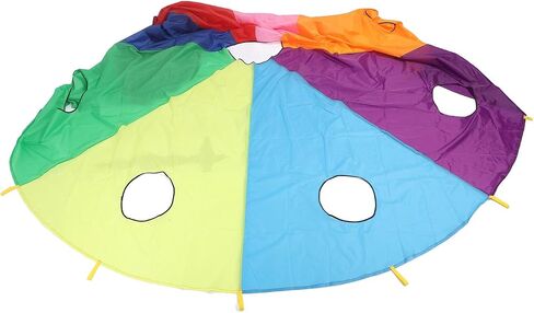 Interactive Umbrella Parachute Mole Game Toy with 9 Holes Inflatable Rod to Encourage Cooperation, Durable Polyester Material for Group Activities in Kuwait