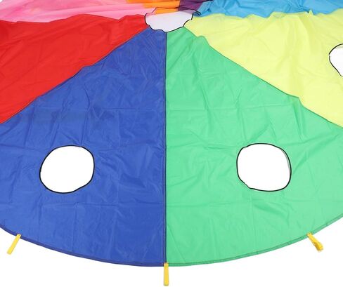 Interactive Umbrella Parachute Mole Game Toy with 9 Holes Inflatable Rod to Encourage Cooperation, Durable Polyester Material for Group Activities in Kuwait