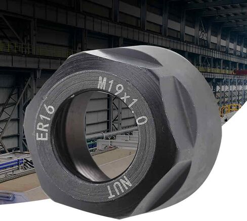 ER16 A Type Collet Clamping Nut High Strength Durable CNC Milling Tool Replacement Part for Lathe Chuck Holder and Precision Machining Applications (ER16 outer A inner M type M19*1.0) in Kuwait