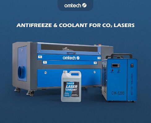 مبرد مياه صناعي OMTech 6L ومبرد ليزر ثاني أكسيد الكربون، نظام تبريد المياه CW5200 للنقاشين بالليزر مع 1 جالون مبرد سائل غير موصل مبرد مضاد للتجمد مخفف مسبقًا لأنابيب ليزر ثاني أكسيد الكربون in Kuwait
