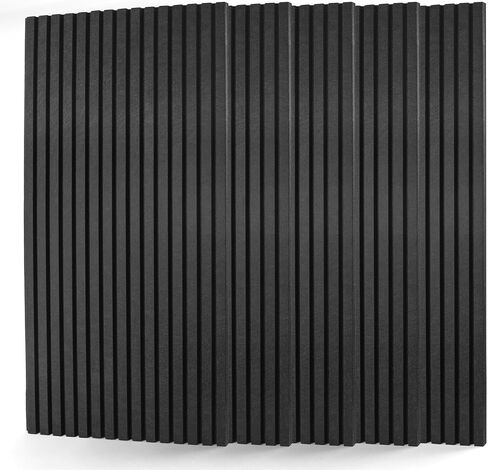 Art3dwallpanels 10 لوحات صوتية، 48 بوصة × 12 بوصة × 0.35 بوصة لوحات جدارية عازلة للصوت، معالجة صوتية ذاتية اللصق عالية الكثافة ممتصة للصوت لاستوديو التسجيل، المكتب، أسود in Kuwait