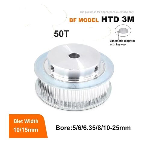 1pc HTD timing wheel 3M 50 teeth hole 5-25mm suitable for belt width 10/15mm stroke 3mm synchronous wheel(Bore 10mm,For belt 10mm) in Kuwait