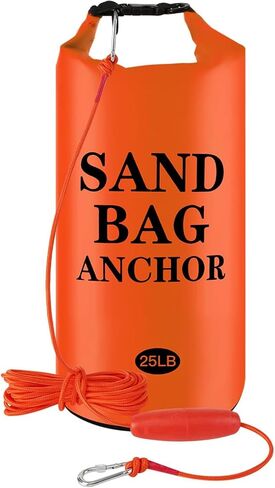 25LB Sand Anchor Bags, Waterproof Dry Bags, 2-in-1 Jet Ski Anchor Bag Kit with Adjustable Buoy for Small Boat Jetski Power Watercrafts Canoes and Kayaks in Saudi Arabia