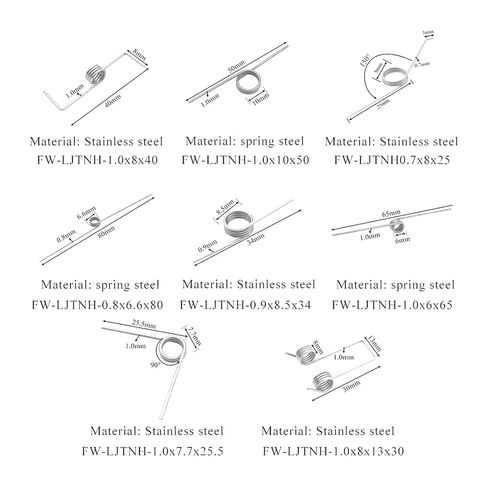 Torsion Spring, 10Pcs Litter Wire Diameter 0.7mm Zinc Plating 135 Degree Torsion Spring,1x7.7x25.5mm in Saudi Arabia