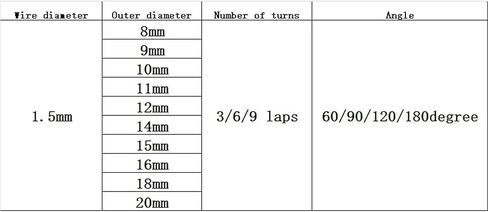 Torsion Spring, 10pcs Wire Diameter 1.5mm V-Type Spring .5x8mm 9 Laps (60 Degrees) in Saudi Arabia