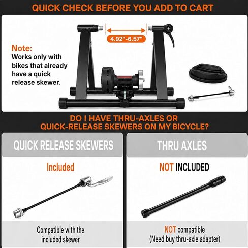 Bike Trainer Stand for Indoor Riding – Portable Magnetic Trainer for Road & Mountain Bikes, Fits 26-29" & 700C Wheels，6 Resistance Levels, Quick Release Skewer & Front Wheel Riser Block Included. in Kuwait