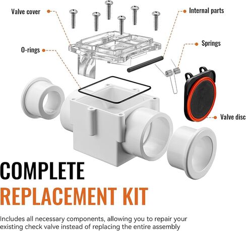 0801‑20H‑RK CR Valve Replacement Kit for Magic Plastics, Pool Valve Repair Kit, Corrosion Resistant Plastic Check Valve Parts, Plate, Spring, Lid for Pool & Spa in Kuwait