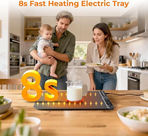 Firelex Food Warming Mat, 7-Temp & Timer Silicone Electric Warming Tray, 8s Fast Heat, keep dishes warm for family dinners, Buffet & Parties (Gray) in Kuwait
