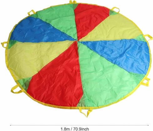 HERCHR Play Parachute Kids، لعبة قوس قزح للعب المظلة مع مقابض، لعبة خيمة ملعب للأطفال، اللعب التعاوني للجمباز وأنشطة الملعب في الهواء الطلق in Kuwait