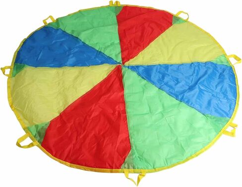 HERCHR Play Parachute Kids، لعبة قوس قزح للعب المظلة مع مقابض، لعبة خيمة ملعب للأطفال، اللعب التعاوني للجمباز وأنشطة الملعب في الهواء الطلق in Kuwait