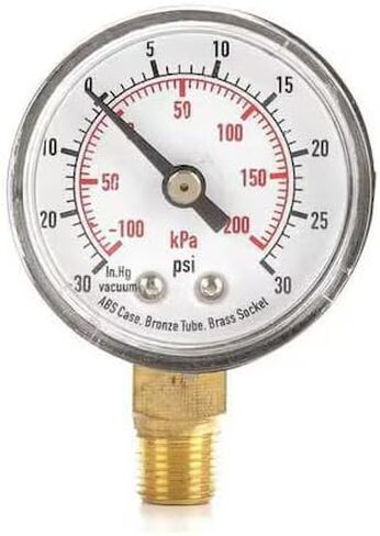 Commercial Compound Gauge 30 To 0 To 30 Psi 1 1/2 In Dial 1/8 In Npt Bottom in Kuwait