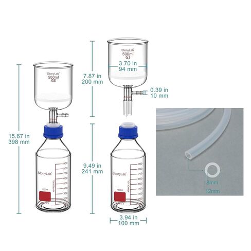 Buchner Funnel Suction Filtration Apparatus Bundle with Silicone Tubing (3 Feet) - stonylab Bundle in Kuwait