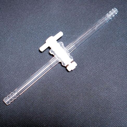 Laboratory Glass Flow Controller telfon Stopcock with Hose Connection lab Glass in Kuwait
