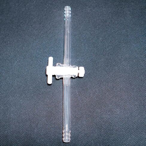 Laboratory Glass Flow Controller telfon Stopcock with Hose Connection lab Glass in Kuwait