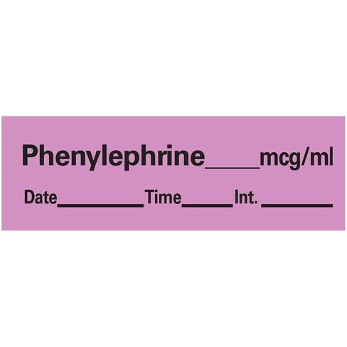 شريط التخدير PDC Healthcare AN-81MCG مع التاريخ والوقت والأولي، قابل للإزالة، Phenylephrine Mcg/mL 1 بوصة، 1/2 بوصة × 500 بوصة، بصمات بنفسجية 333 (عبوة من قطعة واحدة) in Kuwait