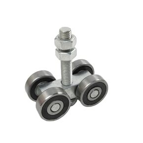 Hanging Sliding Track Wheel Barn Door Rollers 4 Wheel Trolley Assembly Roller Heavy Duty Sliding Door Hanger Door Hardware in Kuwait