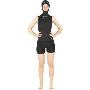 سترة MARES النسائية 3 مم Flexa She Dives بدون أكمام مع غطاء للرأس - 412472 - الرياضات المائية تحت بدلة السباحة من النيوبرين فائق التمدد للغوص في الماء البارد in Kuwait