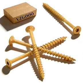 1-1/2 Inch Torx Construction Wood Screws#8×1-1/2, Exterior Deck & Outdoor Structural Long Screws, Rust Resistant Fence Screws with T25 Bit Tool, Tan, Box, 120 Pieces (120, Tan, #8×1-1/2＂) in Saudi Arabia