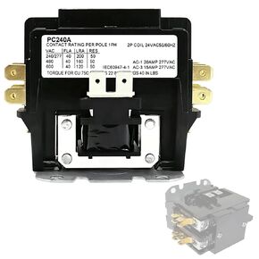 PC240A Two Pole 40 Amp 24 Volt Coil HVAC Contactor, 2P 40 FLA 24V A/C Contactor Double Pole AC Contactor Replacement for Air Conditioner Compressor Condenser Unit Contactors Heat Pump in Saudi Arabia
