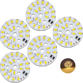 5Pcs 10W High-Power LED Chip Circular Aluminum PCB Substrate Heat Sink 20-Lamp Beads Ultra Bright SMD COB (3000K Warm 3-5V 500mA 120deg Diameter 50MM) Floodlight Replacement or DIY Lighting in Saudi Arabia