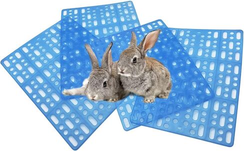 kathson 4 Pcs Rabbit Feet Pad Plastic Bunny Cage Floor Mat Foot Resting Hole Leak Water Nest Mat Pet for Small Animal Hamster Rat Chinchilla Guinea Pig Cats Dogs (White) in Kuwait