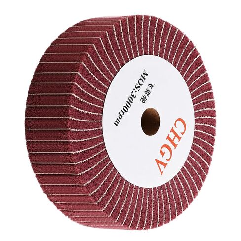 150mm x 50mm Non-Woven Nylon Polishing Burnishing Wheel, 320 Grit Wire Drawing Abrasive Flap Wheels 6" x 2" Polishing Flap Wheel for Stainless Steel Aluminum Copper Wood Metal(Red) in Kuwait