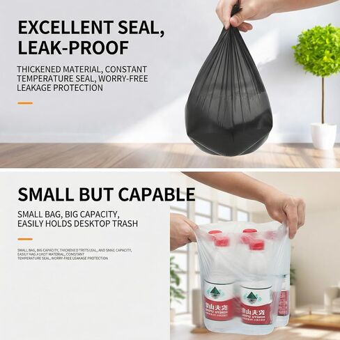 Small Trash Bags, 120 Counts 4 Rolls Multi-Color Mini Garbage Liners Thickened Leak-proof Tiny Waste Sacks 35x30cm Small Plastic Bags For Desk Car Office Mini Trash Can Desktop Waste Basket in Kuwait