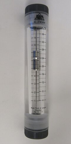 مقياس تدفق المياه PRM 1-10 GPM، وصلة NPT أنثى 1 بوصة، جسم أكريليك مع ذيول نهاية PVC، مكبس 316 SS، حلقات Viton O، أقصى ضغط 85 رطل لكل بوصة مربعة، أقصى درجة حرارة 125 درجة فهرنهايت، دقة ±4% in Kuwait