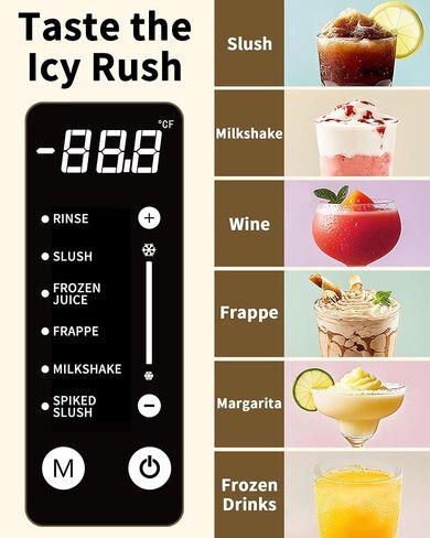 Slushie Machine, Slushy Maker for Home, Frozen Drink Maker with 5 Preset Programs for Margaritas, Frappés, Milk Shake, No Ice Needed, LED Display, Self Clean in Kuwait