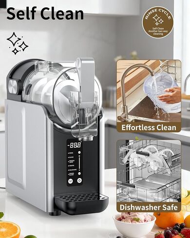 Slushie Machine, Slushy Maker for Home, Frozen Drink Maker with 5 Preset Programs for Margaritas, Frappés, Milk Shake, No Ice Needed, LED Display, Self Clean in Kuwait