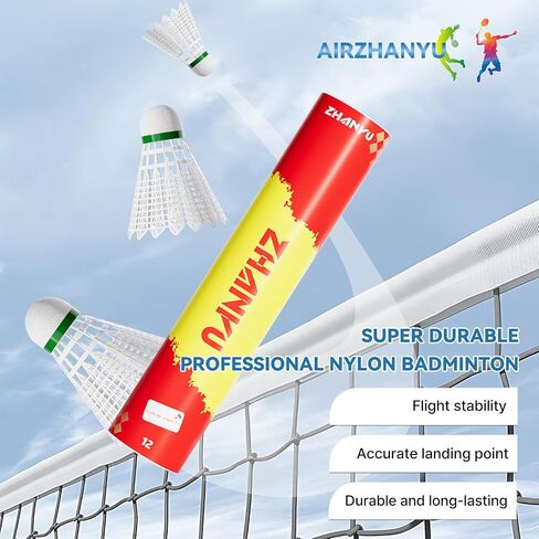 Badminton Birdies,Shuttlecocks,Nylon Badminton Shuttlecocks - Wind-Resistant & Durable Premium Quality Professional Grade 12-Pack for Recreational Play,Training,Fitness,and Matches ﻿ in Saudi Arabia