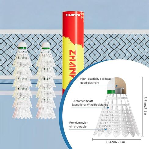Badminton Birdies,Shuttlecocks,Nylon Badminton Shuttlecocks - Wind-Resistant & Durable Premium Quality Professional Grade 12-Pack for Recreational Play,Training,Fitness,and Matches ﻿ in Saudi Arabia