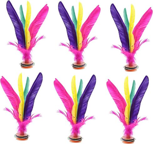 6 Pack Chinese Jianzi Colorful Feather Kicking Shuttlecock Foot Sports Exercise in Saudi Arabia